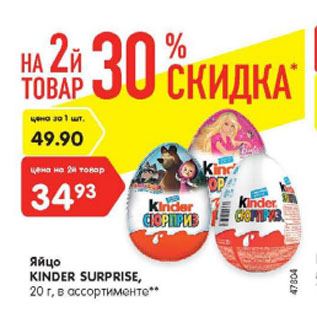 Акция - Яйцо KINDER SURPRISE