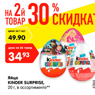 Акция - Яйцо KINDER SURPRISE