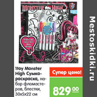 Акция - 1toy Monster High Сумка- раскраска,