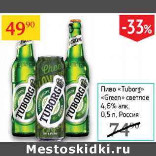 Акция - Пиво Tuborg green 4.6%