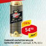 Пивной напиток Miller Genuine Draft