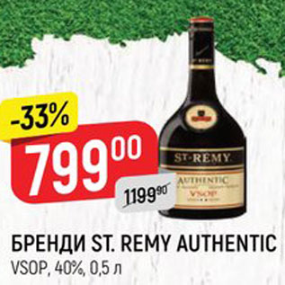Акция - Бренди St.Remy Authentic