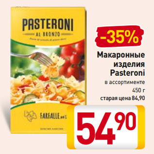 Акция - Макаронные изделия Pasteroni