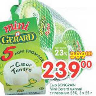 Акция - Сыр Bongran Mini Gerard мягкий с плесенью 25%