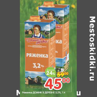 Акция - Ряженка Домик в деревне 3,2%