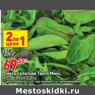Акция - Смесь салатная Танго Микс, 65 г, Белая Дача