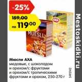 Магазин:Карусель,Скидка:Мюсли AXA
медовые, с шоколадом
и орехом/с фруктами
и орехом/с тропическими
фруктами и орехом, 250-270 г