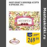 Магазин:Лента,Скидка:НАБОР КОНФЕТ И ШОКОЛАДА АССОРТИ
Ф.КРУПСКОЙ