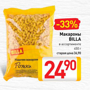 Акция - Макароны Billa