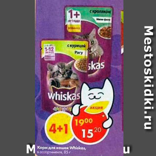 Акция - Корм для кошек Whiskas