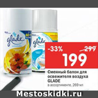 Акция - Сменный баллон для освежителя Glade