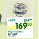 Магазин:Перекрёсток,Скидка:Сыр Mozzarella Lattesco 40%