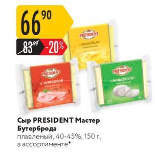 Акция - Сыр PRESIDENT Мастер Бутерброда
