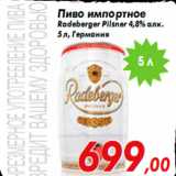 Магазин:Седьмой континент,Скидка:Пиво импортное
Radeberger Pilsner 4,8% алк.
5 л, Германия