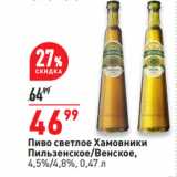 Окей Акции - Пиво светлое Хамовники
Пильзенское/Венское,
4,5%/4,8%