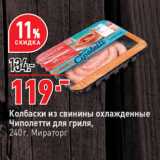 Магазин:Окей супермаркет,Скидка:Колбаски из свинины охлажденные Чиполетти для гриля, Мираторг