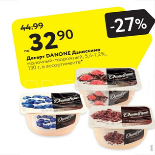 Акция - Десерт Danone Даниссимо 5,4-7,2%