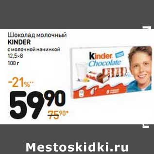 Акция - Шоколад молочный Kinder