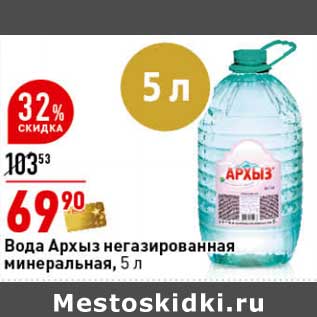 Акция - Вода Архыз негазированная минеральная