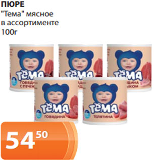 Акция - ПЮРЕ "Тема" мясное в ассортименте 100г