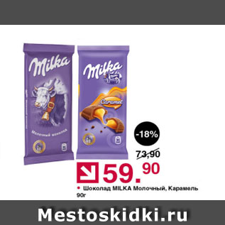 Акция - Шоколад Milka молочный