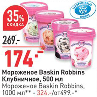 Акция - Мороженое Пломбир Baskin Robbins