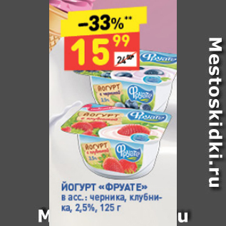 Акция - Йогурт Фруате 2,5%
