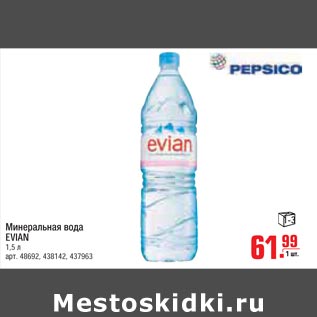 Акция - Минеральная вода Evian