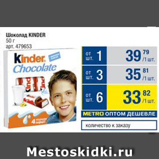 Акция - Шоколад KINDER