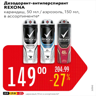 Акция - Дезодоранты-антиперспиранты Rexona