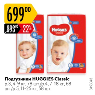 Акция - Подгузники Huggies Classic