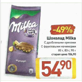 Акция - Шоколад Milka