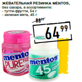 Акция - Жевательная резинка MENTOS,