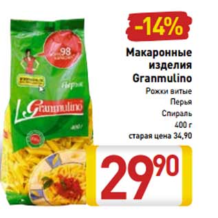 Акция - Макаронные изделия Granmulino