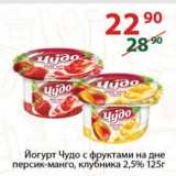 Магазин:Полушка,Скидка:Йогурт Чудо с фруктами на дне персик-манго, клубника 2,5%