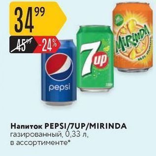 Акция - Напиток РЕPSI/7UP/MIRINDA