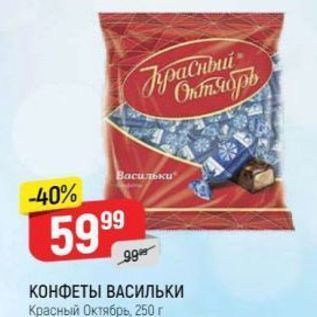 Акция - КОНФЕТЫ ВАСИЛЬКИ Красный Октябрь, 250г