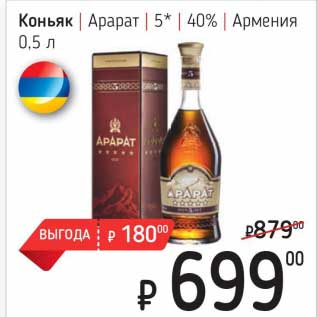 Акция - Коньяк Арарат 5* 40% Армения
