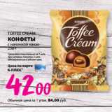 Магазин:К-руока,Скидка:TOFFEE CREAM
КОНФЕТЫ
с начинкой какао
