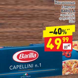 Акция - Макаронные изделия Barilla