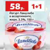 Магазин:Виктория,Скидка:Йогурт Ландлибе
в ассортименте,
жирн. 3.3%,