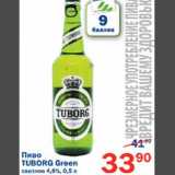 Магазин:Перекрёсток,Скидка:Пиво Tuborg Green 