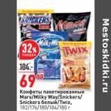 Магазин:Окей,Скидка:Конфеты пакетированные
Mars/Milky Way/Snickers/
Snickers белый/Twix,
182/176/180/184/180 г
