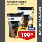 Лента Акции - КОФЕ ARABICA ЛЕНТА,
растворимый