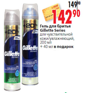 Акция - Гель для бритья Gillette Series