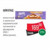 Магазин:Spar,Скидка:Шоколад
молочный Милка
с молочнокарамельной

начинкой и
фундуком
250 г
(Мон’дэлис)