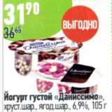 Магазин:Алми,Скидка:Йогурт густой Даниссимо, хруст. шар., ягод. шар., 6,9%