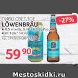 Магазин:Selgros,Скидка:Пиво Lowenbrau