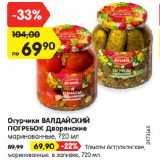 Магазин:Карусель,Скидка:Огурчики ВАЛДАЙСКИЙ
ПОГРЕБОК Дворянские
маринованные