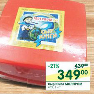 Акция - Сыр Юнга Молпром 45%